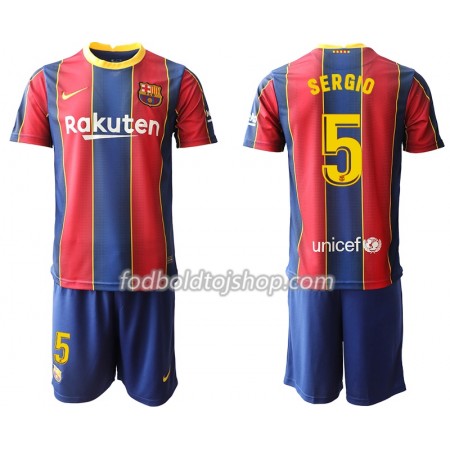 FC Barcelona Sergio Busquets 5 Børn Hjemme Fodboldsæt 2020-21 S/S (+ Korte bukser)